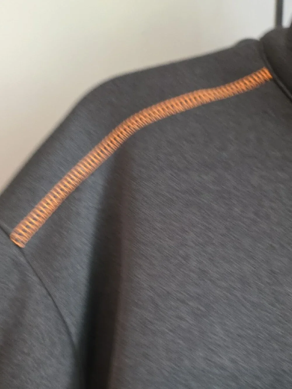 Pebble Beach Men’s Charcoal Quarter-Zip Pullover with Orange Stitching Size M